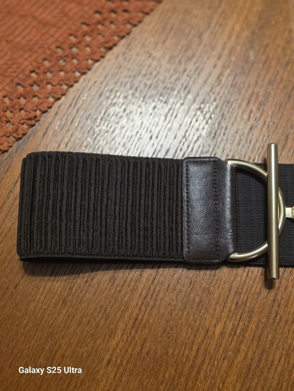 Chico's Espresso Brown Toggle Stretch Belt - S/M